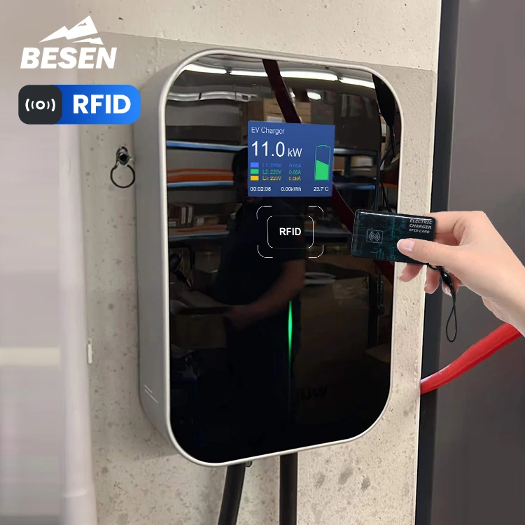 BESEN waterproof 32A 11kW EV WALL BOX RFID Easy-installing CHARGING STATION