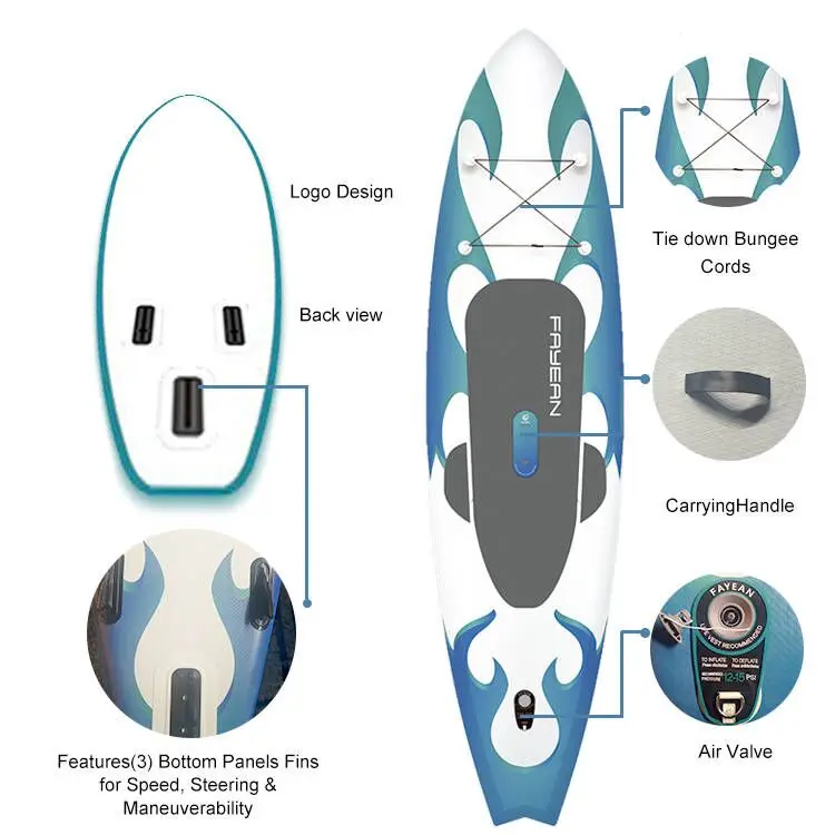 2021 surfing basic PVC surfboard Surfing sup board paddle board electric surfboard FAYEAN  fanatics paddleboard surf