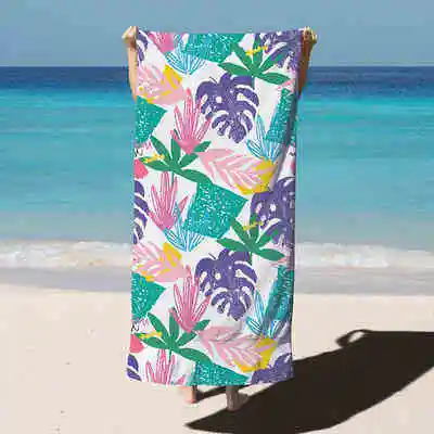 Wholesale Printed Mass Sale 3D Custom LOGO Sand Free Beach Towel Quick Dry Large Size Beach Towel