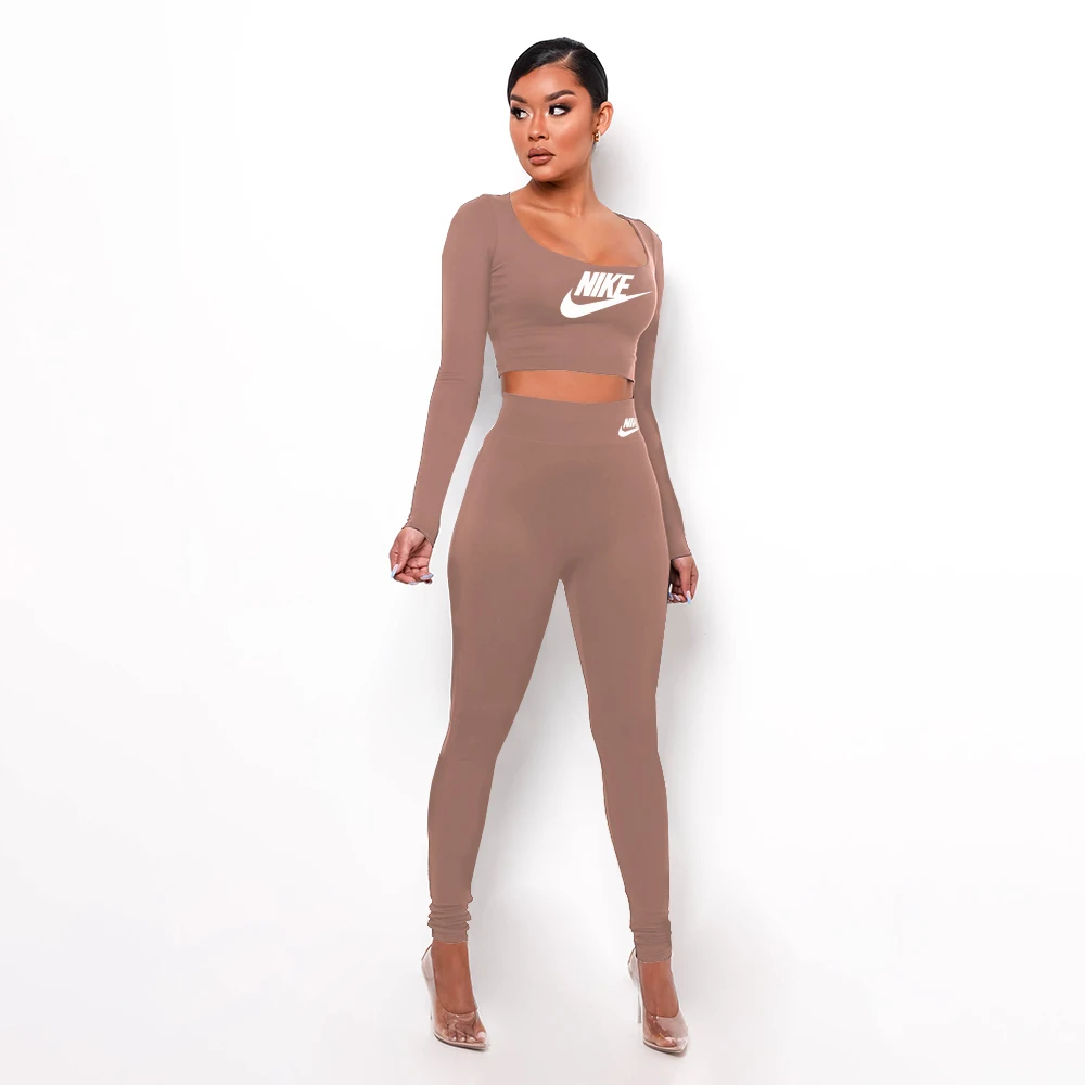 Весна-Осень 2021, женские повседневные спортивные костюмы Nike, спортивный костюм, Модные дышащие комплекты для бега, спортивная одежда
