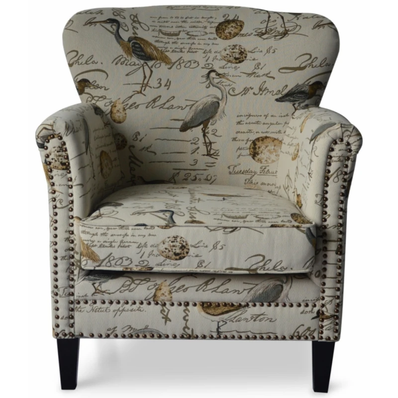 Hot sale French upholstered fabric single seater wooden sofa chair and arm chair