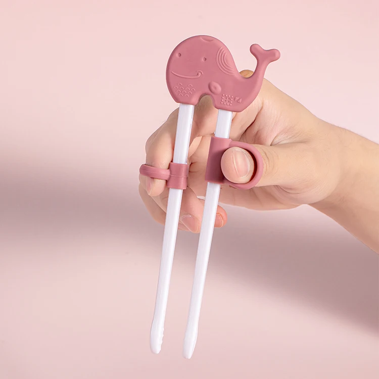 Eco friendly Silicone Kids Learning Cartoon Reusable Travel Toddler Children Baby Kids Chopsticks Training Set for Kid