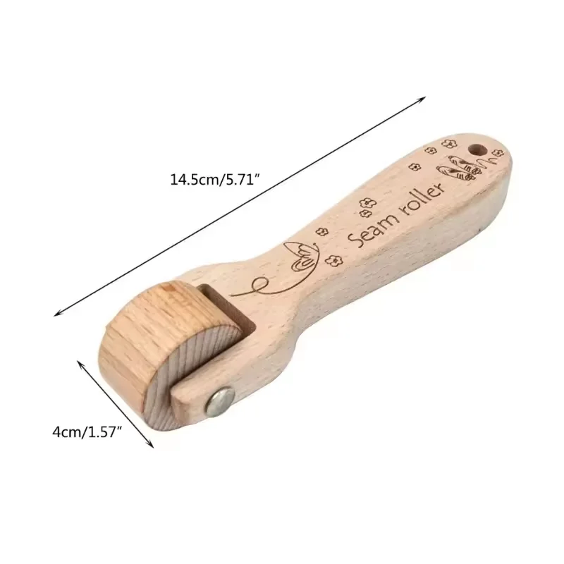 1Pc Wood Seam Roller Pressing Wheel Fabric Roll Guide Sewing Machine Accessories Press Quilting Handmade Tool