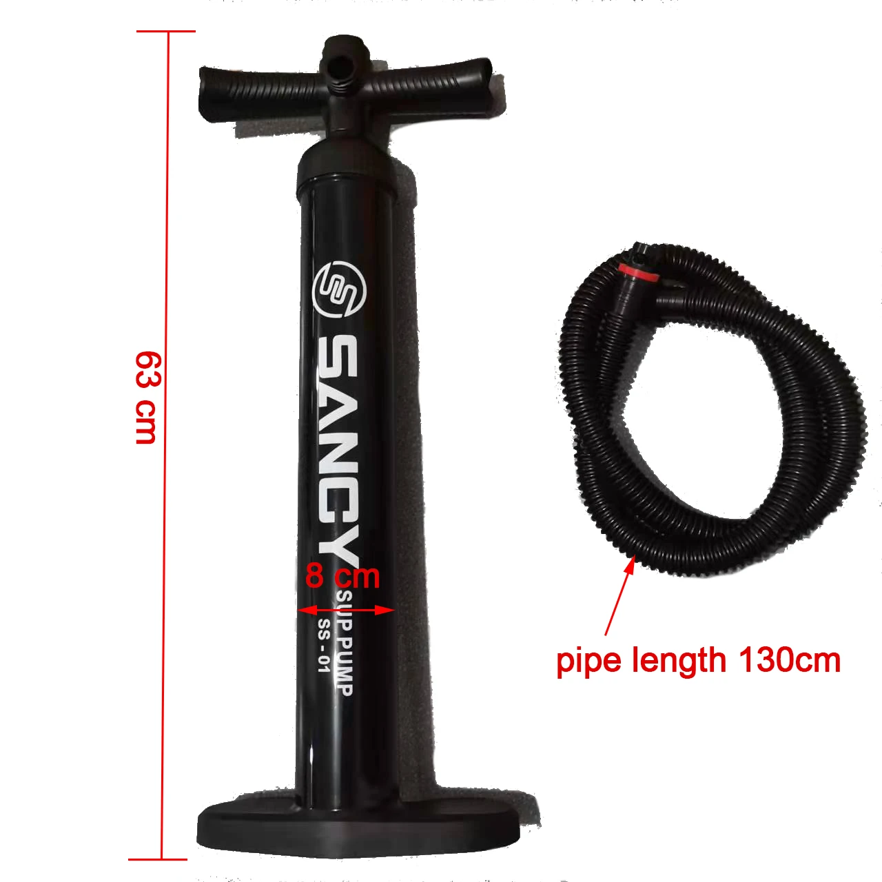 High pressure sup hand pump double action air pump w/pressure gauge for body board 25 psi