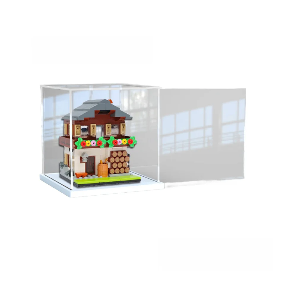 Openable Clear Acrylic Display Case Box, Versatile Collectibles Display Dustproof Showcase with Thickening Base