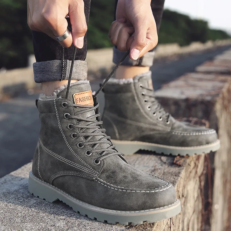 High Quality Winter Warm Plush Lining Winter Martin Boots For Men