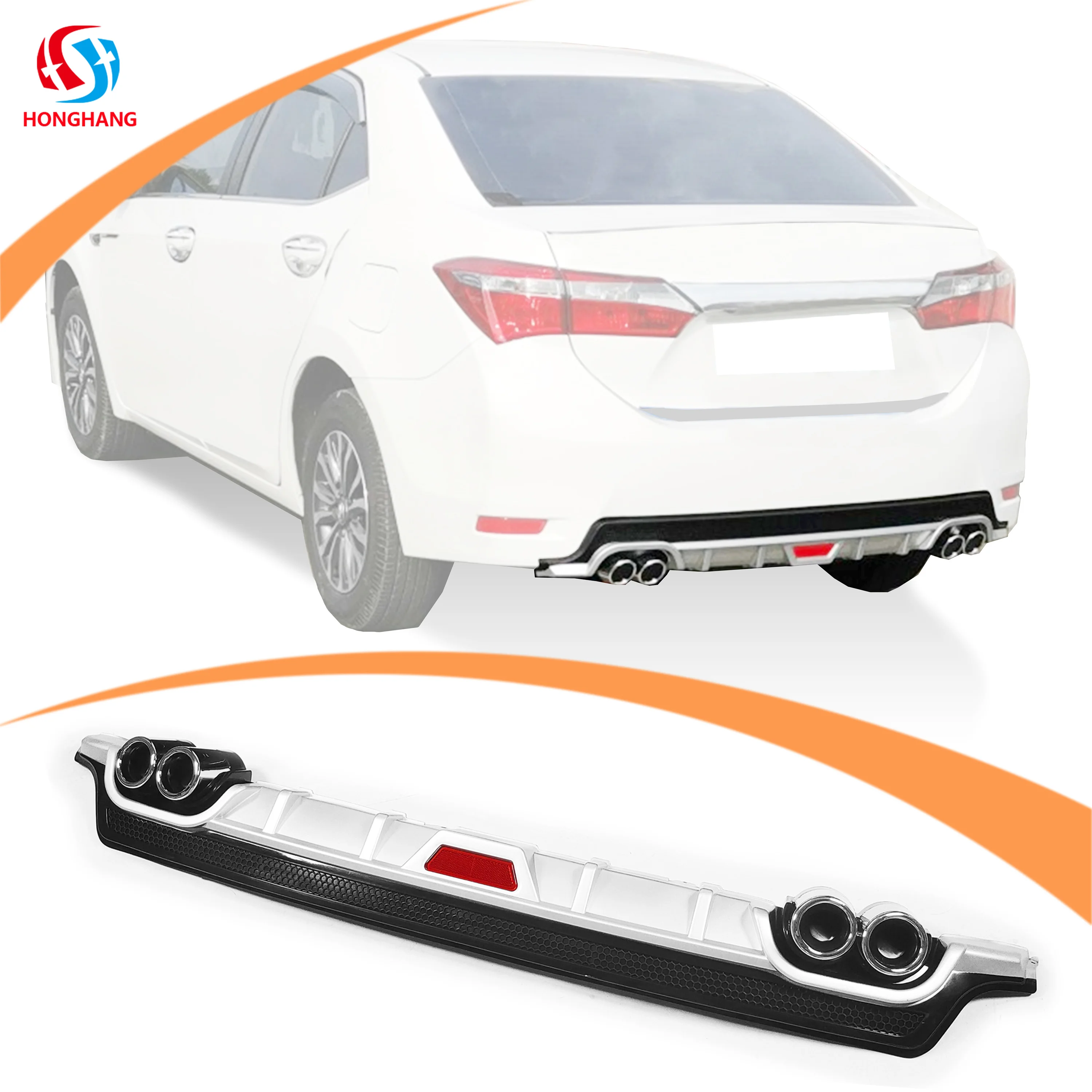 Auto Parts Body Kit  Spoilers Black Rear Diffuser For Toyota Corolla Rear Lip 2014-2018