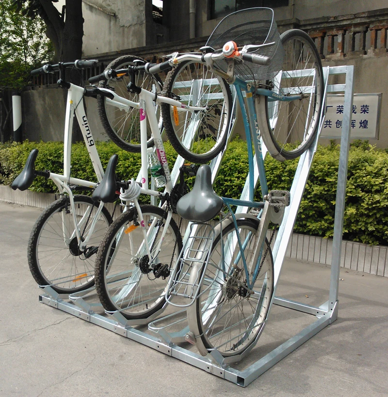 Durable commercial multi-capacity bike stop galvanized cycle rack bicycle  l-shaped parking storage stand