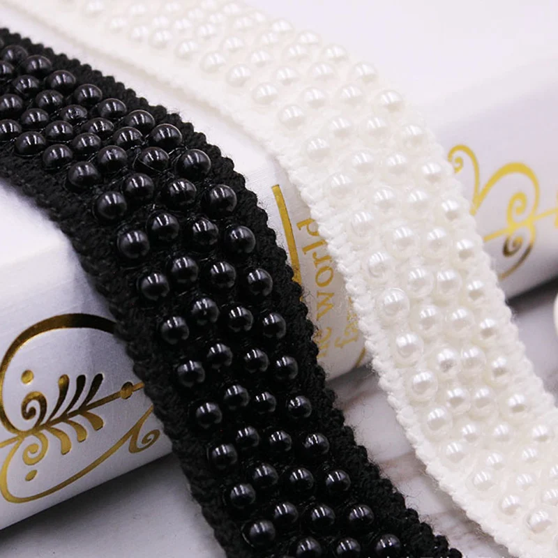 3.5cm Ribbon Bridal Lace Cotton White/black 1.5cm Headdress Material Garment Accessory Embroidery Sewing On Tape Pearl Trim