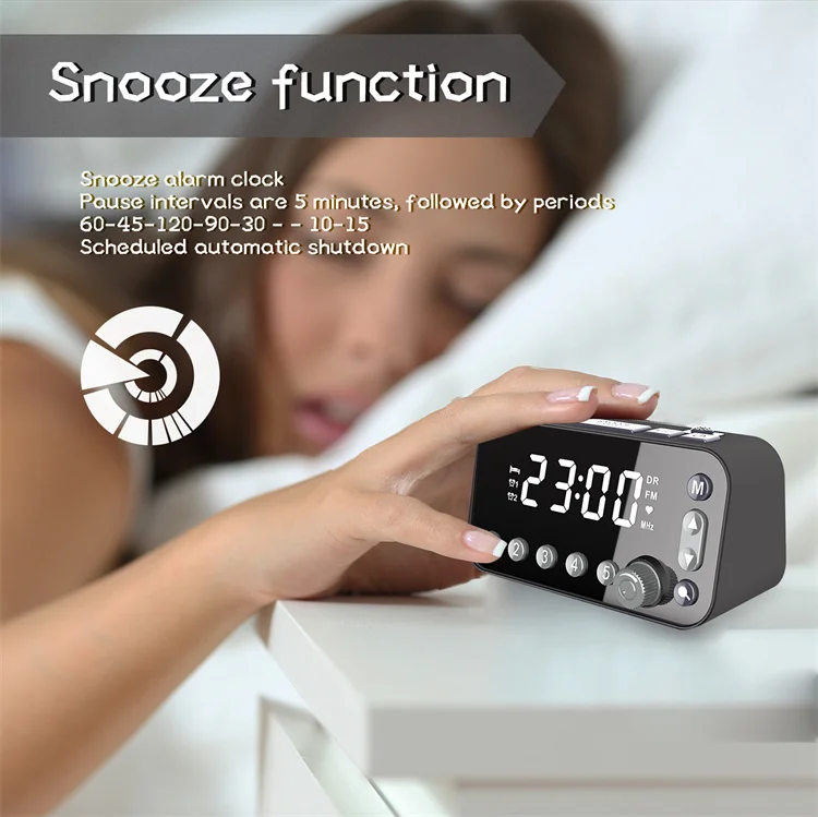 DC 5V Powered Outdoor AA Battery Powered Portable DAB+ Digital Desk Alarm Clock Radio