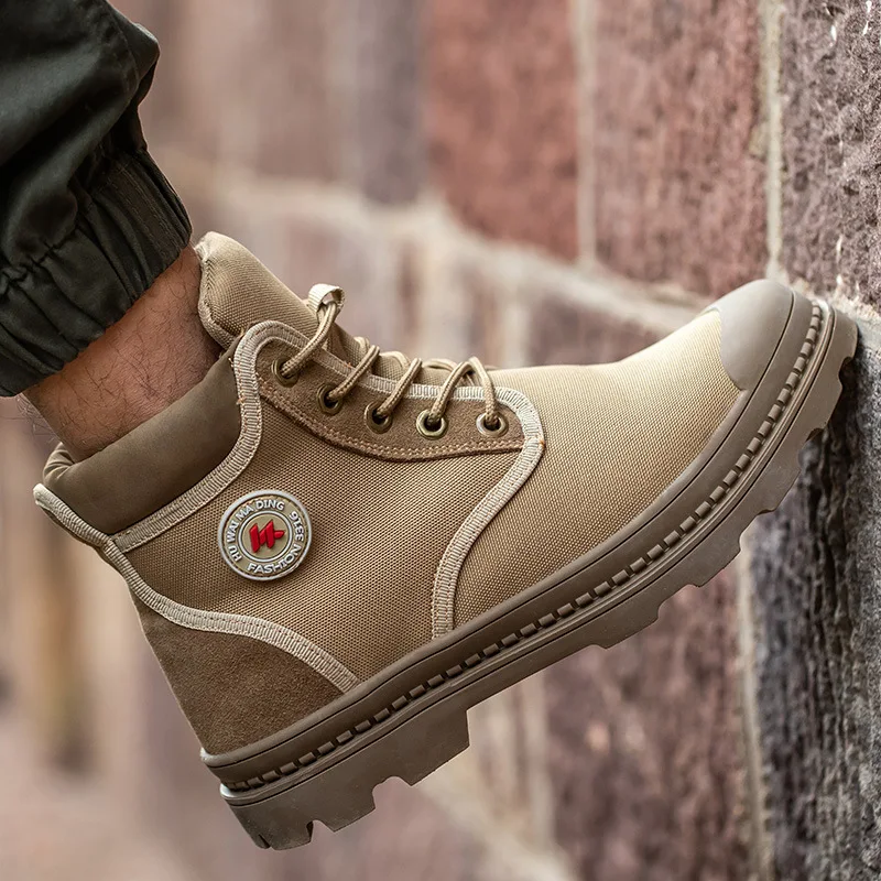 Winter Breathable Outdoor Martin Boots Camel Canvas Boots Couple Shoes Folded Casual Short Boots Waterproof Anti Slip Shoe Sole