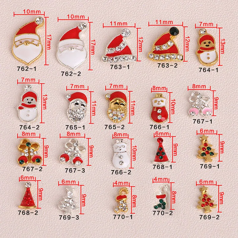 Diy 3d Alloy Red Sweet Cherry Gold Star Glass Diamond Girl Nails Art Charm Rhinestone Decoration Nail Charms