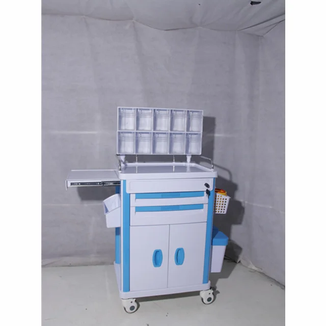 Best price hospital equipment nurse cart medical anesthesia trolley for ICU operating room
