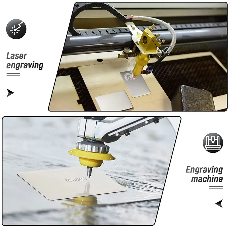 Custom Laser Engraved Metal Credit Cards Blank Standard Size 0.8Mm Personalized Visiting Bulk Stainless Steel Business Cards