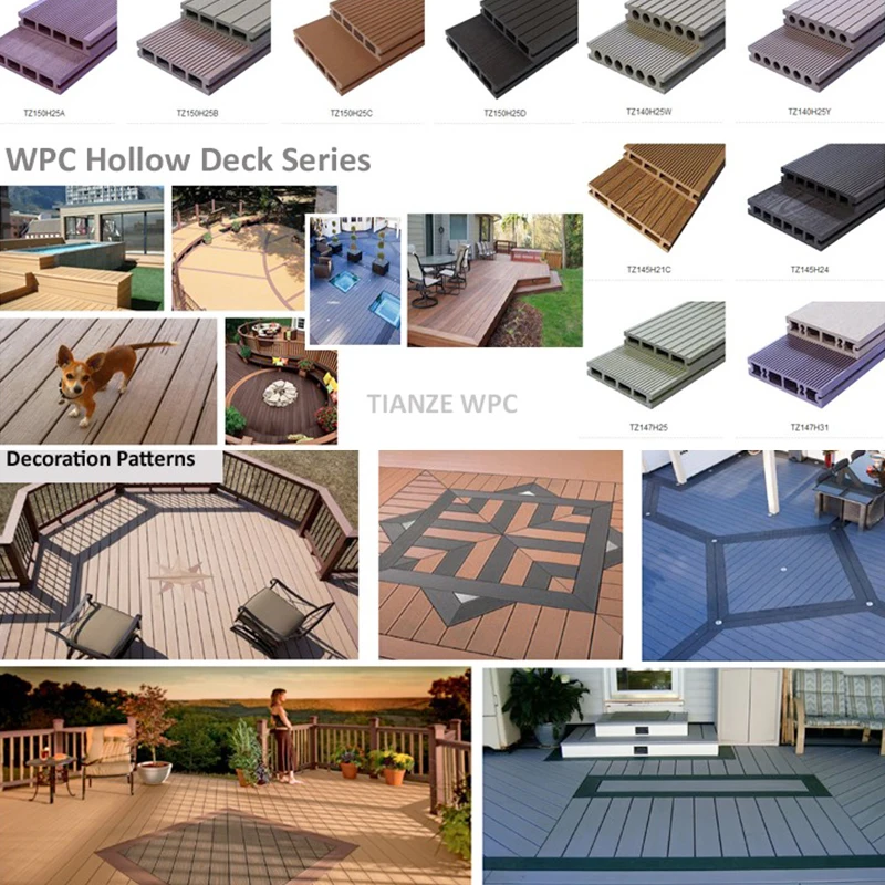 Outdoor composite decking manufacturer cladding deck 3D wpc clading wood plastic composite flooring