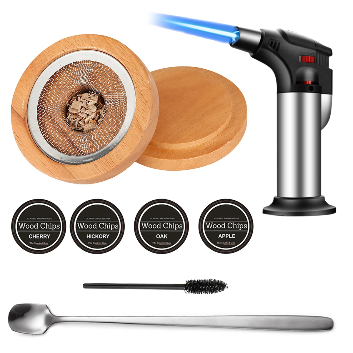 Old Fashioned Oak New Infuser Wood Whiskey Set Bartender Smoker Gift Cocktail Smoker Set Wooden drink smoker set