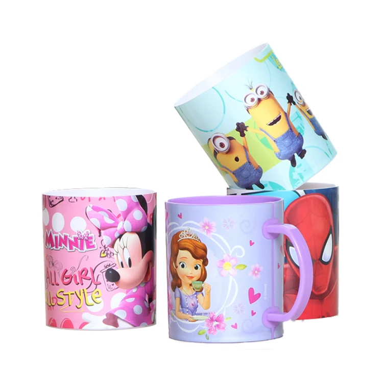 
High quality reusable cute cartoon printed toothbrush plastic cup kids cup 