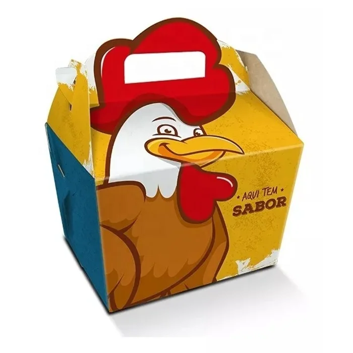 Wholesale Custom Disposable Fast Food Packing Paper Takeout Box Kraft Paper Fried Chicken Box