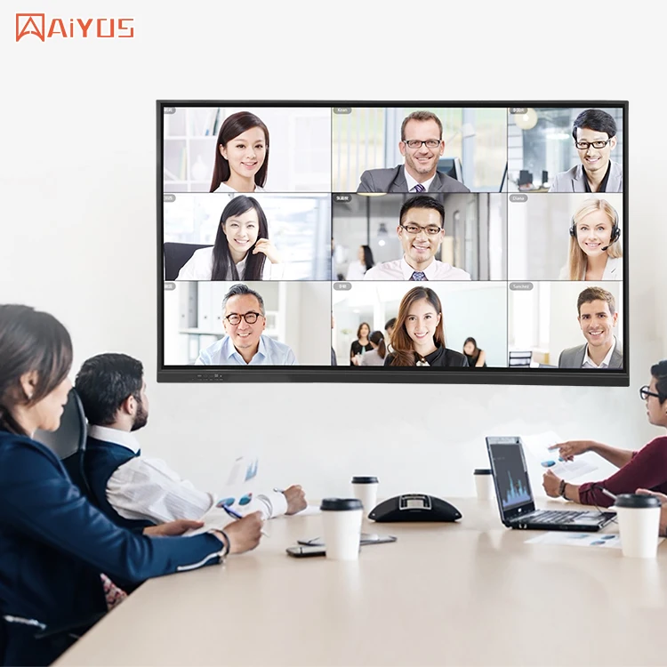 55 65 75 86 inch all in one portable flat panel multi touch interactive whiteboard smart display screen for education