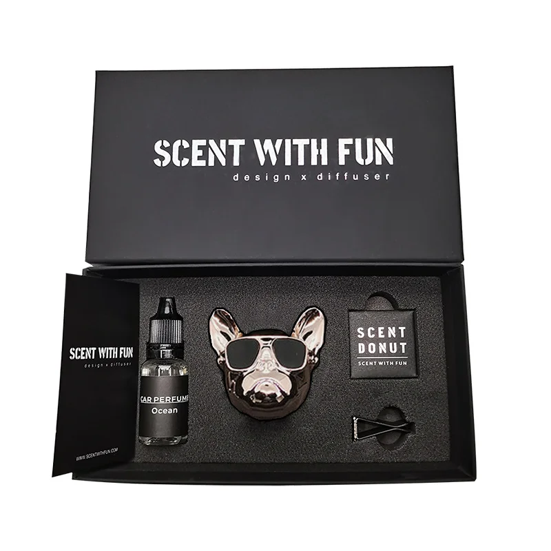 Hot New Design Car Perfume Vent Luxury Vehicle Diffuser Plug In Bulldog Vent Clip Car Air Freshener