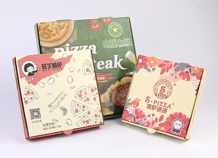 Cheap Pizza Box Chinese Factory Corrugated Pizza Packing Box Logo Print Pizza 40x40 Box