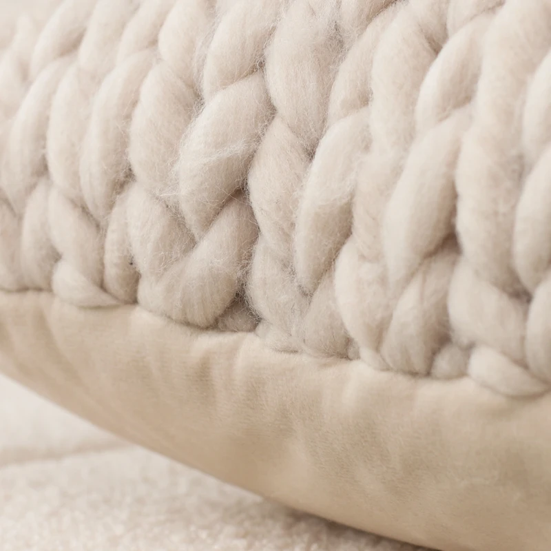 Living Room Custom Cable Jumbo Knitted Cushion Throw Pillow Cover for Living Room Decorative