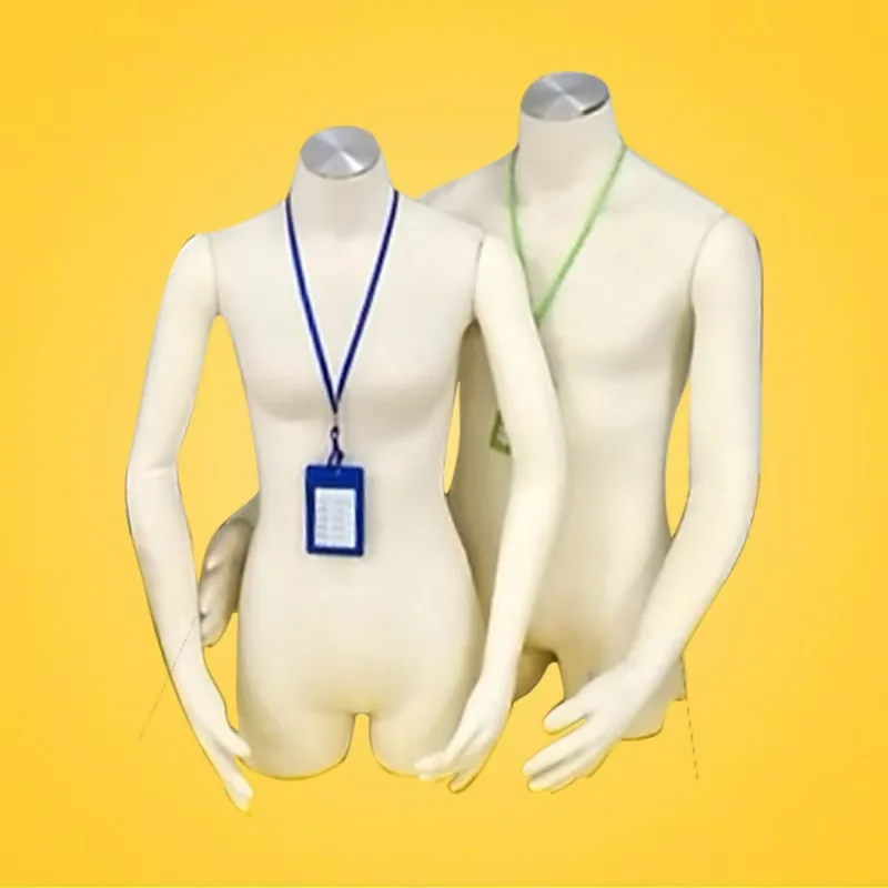Half-body mannequin with pin cushion cloth, half-body soft-handed female mannequin, window display dummy.