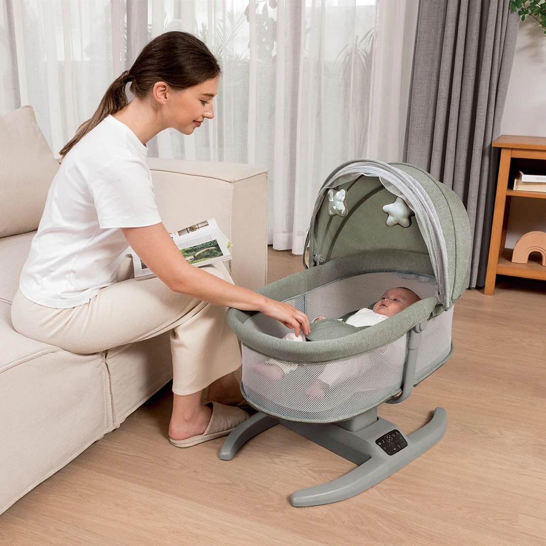 Mastela Remote Control Comfortable Swing Balance Sleeping Bed Newborn Luxury Bassinet Baby Electric Rocking Chair For Baby