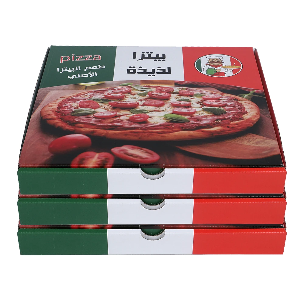 Customized Printed Paper Pizza Box Compostable Corrugated Pizza Box with Logo made in China