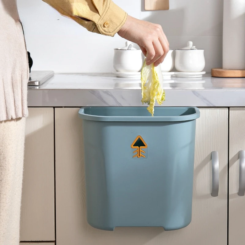 Multi-functional Plastic Household Hanging Garbage Can Vehicle Garbage Waste Bin Kitchen Cabinet Door Hanging Trash Can