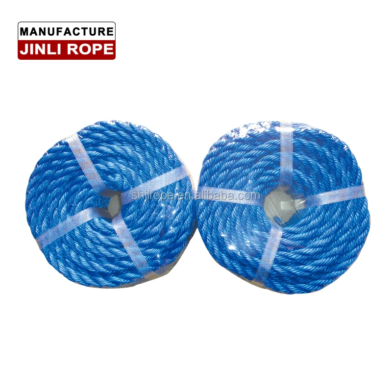 (JINLI-rope) Single braided 3-strands mono PP rope used for indoor outdoor use size form 2mm-120mm