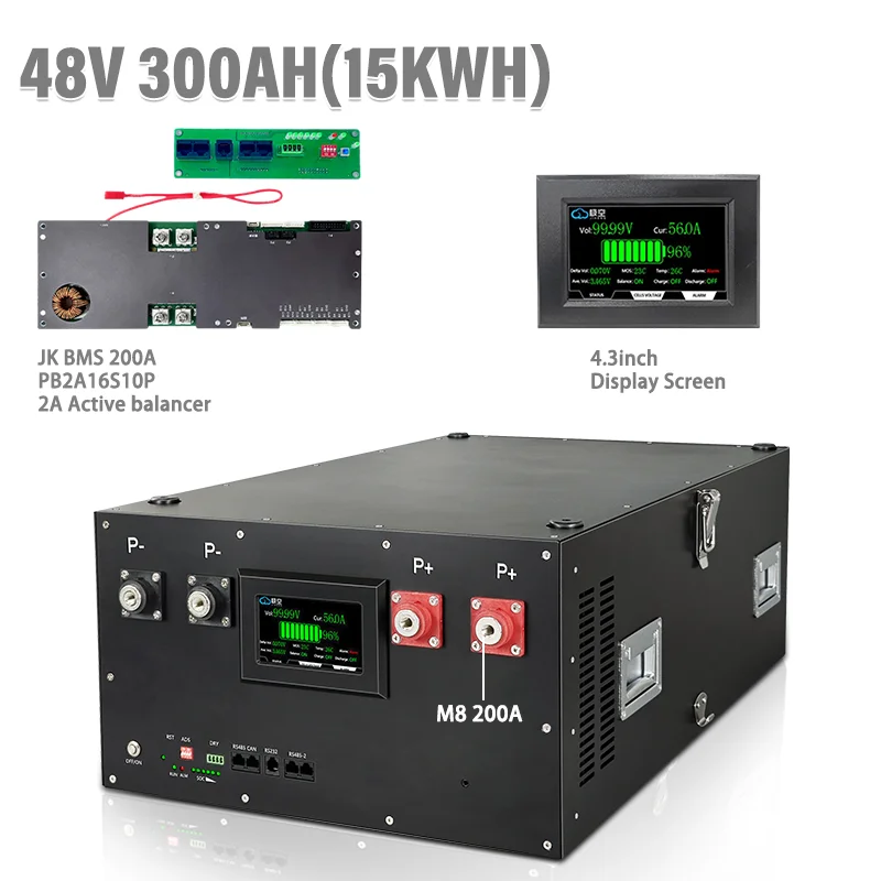 48V300Ah 51V300Ah солнечная система домашняя хранения базовая станция LiFePo4 батарея для энергии металлическая коробка/корпус