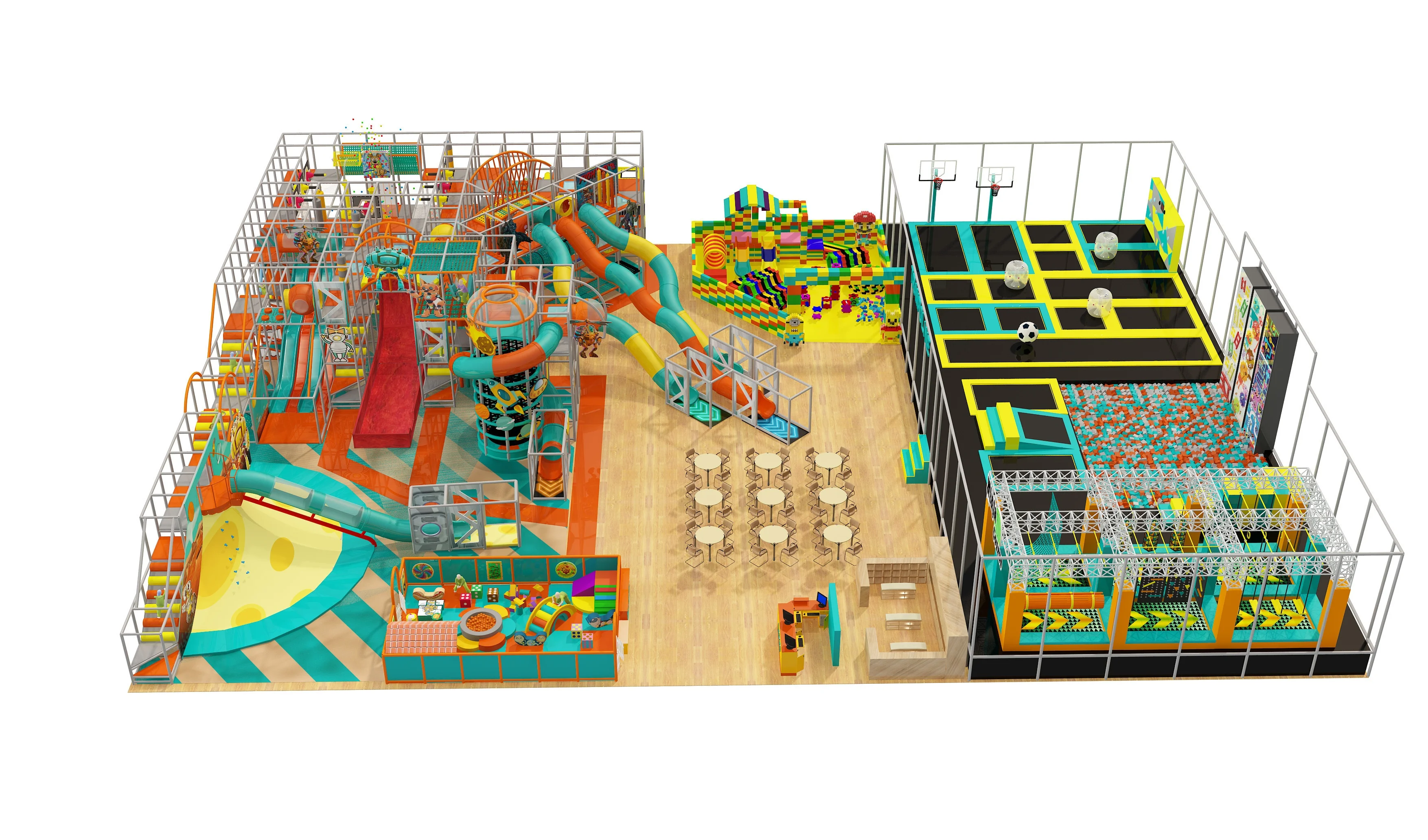 Indoor trampoline park with ninja course  for Sale