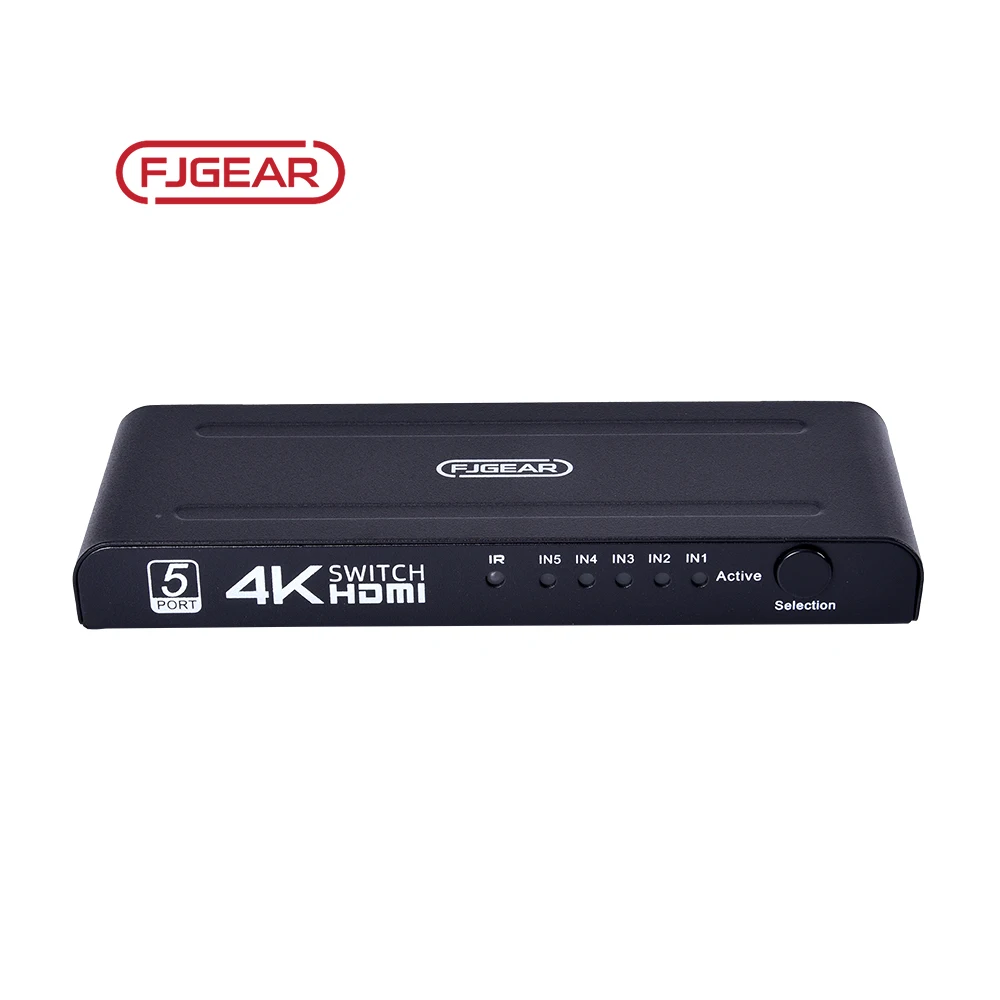 4K501 Fjgear Cheap And Fine 5 Ports Hdmi Hd Video Switcher 3840*2160/30Hz Selector Hdmi Kvm Switcher Hdmi Switch