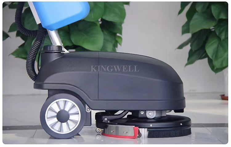 New Design Multi Functional Small Double Disc Walk Behind Push TYPE Scrubber Floor Scrubber Machine