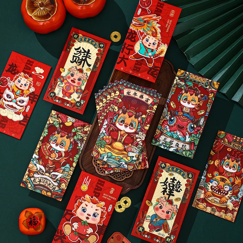 Chinese holiday Dragon year red packets new design cheap price Hong pao envelopes