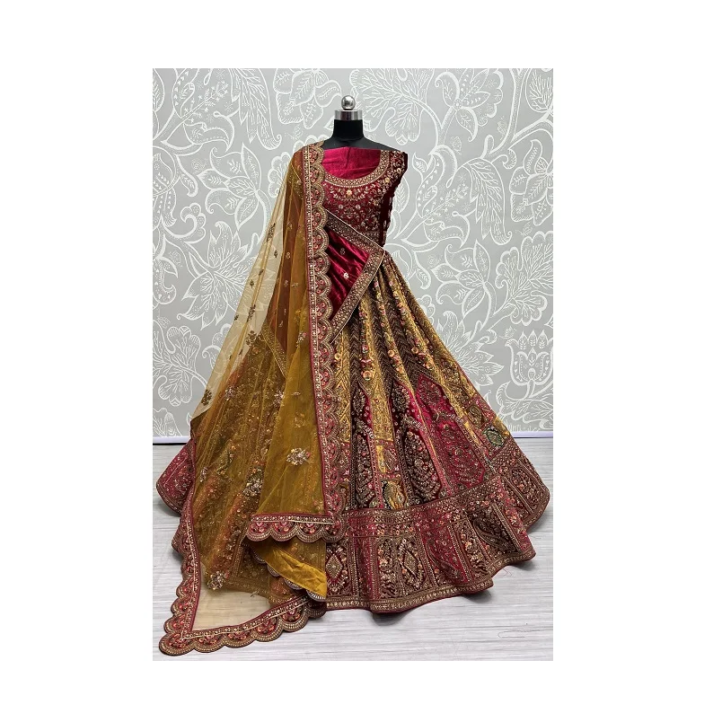 Bulk Selling Womens Bridal Collection Heavy Embroidery Patch Work Lehenga Choli  for Wedding Wear Use Available at Best Price