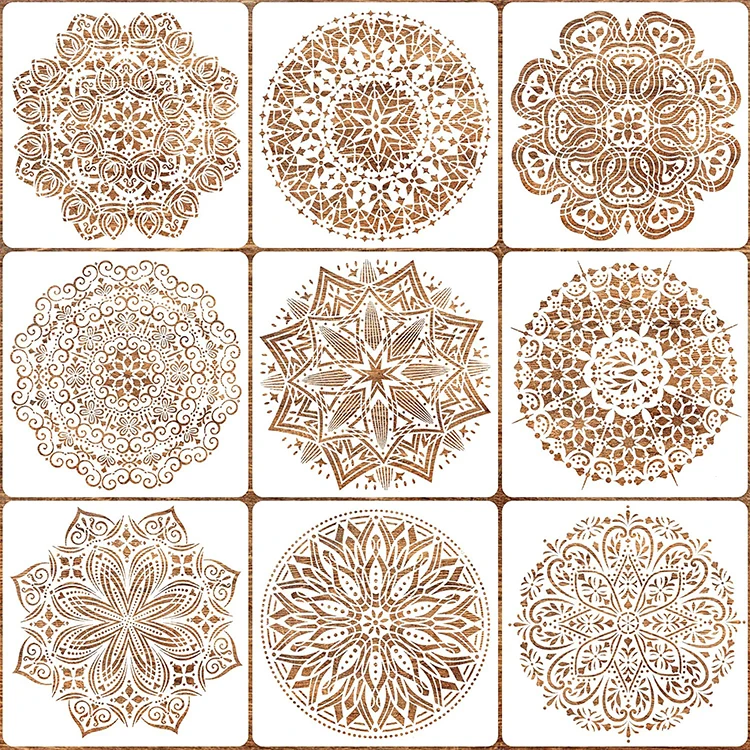 Настраиваемые пластиковые трафареты Мандала трафареты для рисования на деревянной стене напольной плиточной ткани