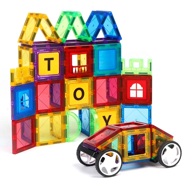 Kindergarten Educational Toys Clear Color 3D Building Blocks Set Magnetic Tiles toy for Kids