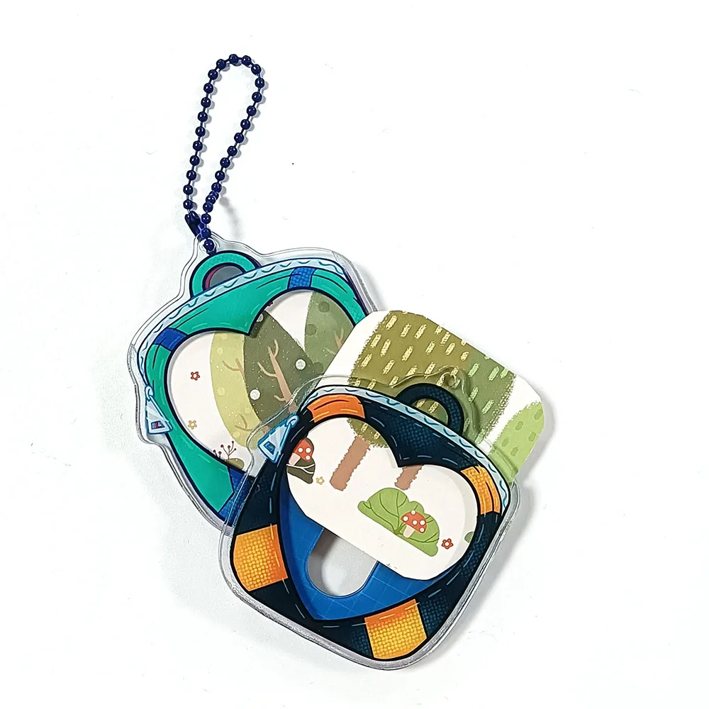 Wholesale Custom Printed Photo Insert Frame Acrylic Charms Anime Plastic Photocard Holder Keychains