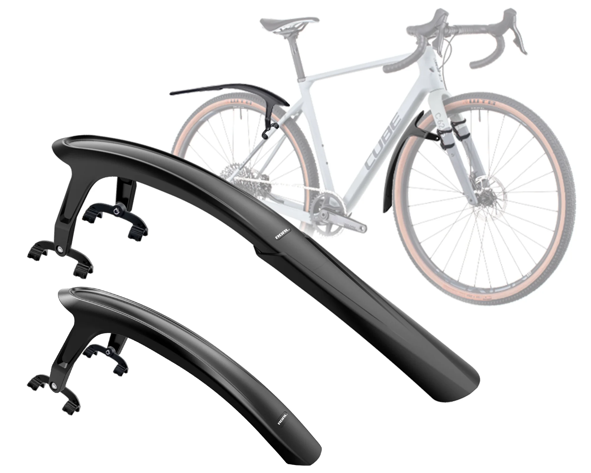 RBRL Quick Release Gravel Bike Fender 700c Mudguard Road Bicycle Wings Lightweight Mud Guard Set