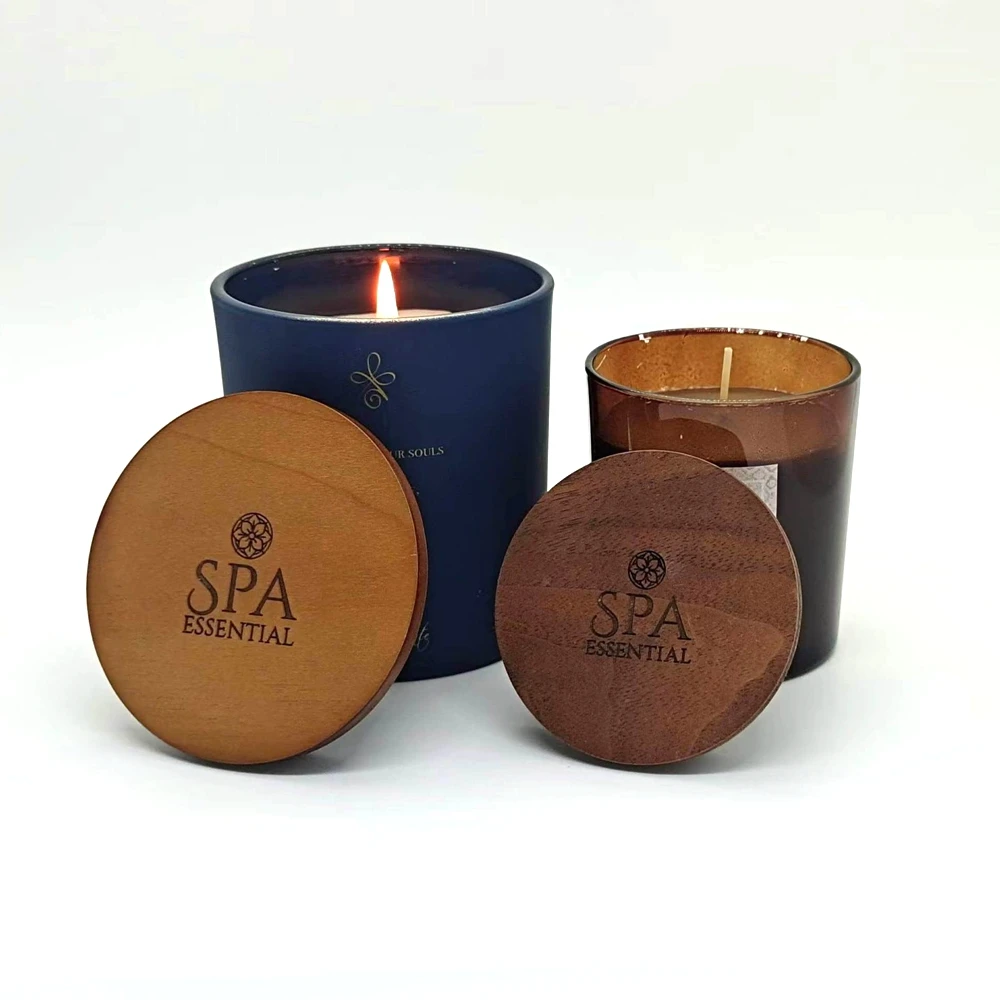 Wholesale Good Quality Custom Luxury Wooden Material Lid With Silicon Ring For Glass Candle Jar Home Decoration