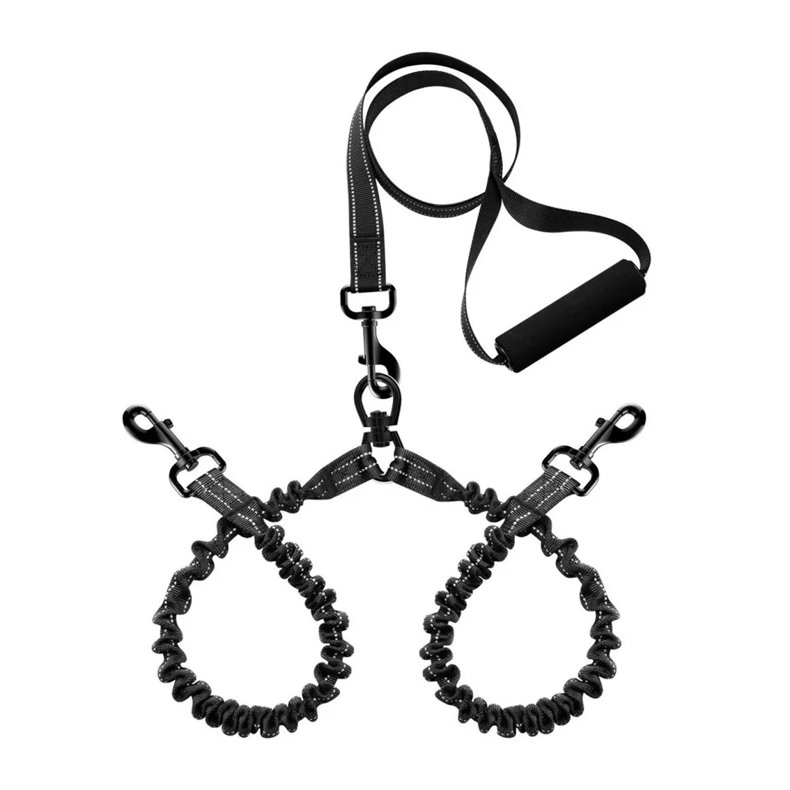 Сверхмощный нейлоновый двусторонний банджи поводки для собак со светоотражающей линией большие