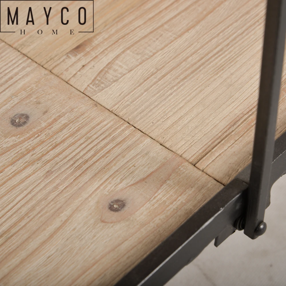 Mayco промышленный винтажный стиль Деревенская кухня гостиница металл и дерево Сервировочная Тележка с 2 многоярусными