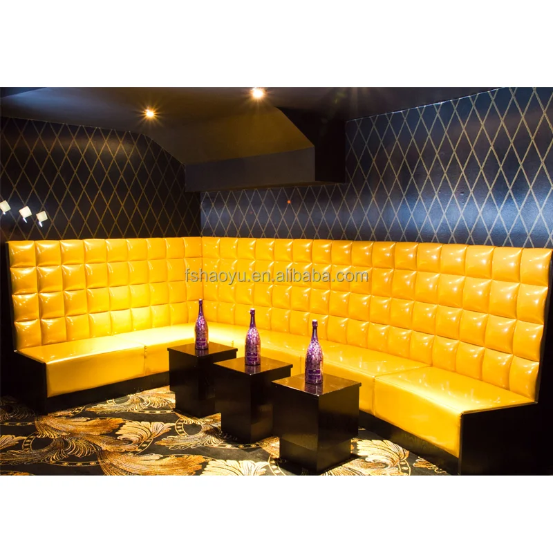 Wholesale U Shape Custom Nightclub Bar Lounge Furniture Fast Food KTV Velvet Round Nightclub Booth Seating