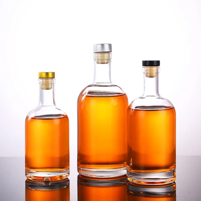 500ml 750ml Whisky Gin Vodka Bottle Thick Bottom Glass Bottle  for Liquor