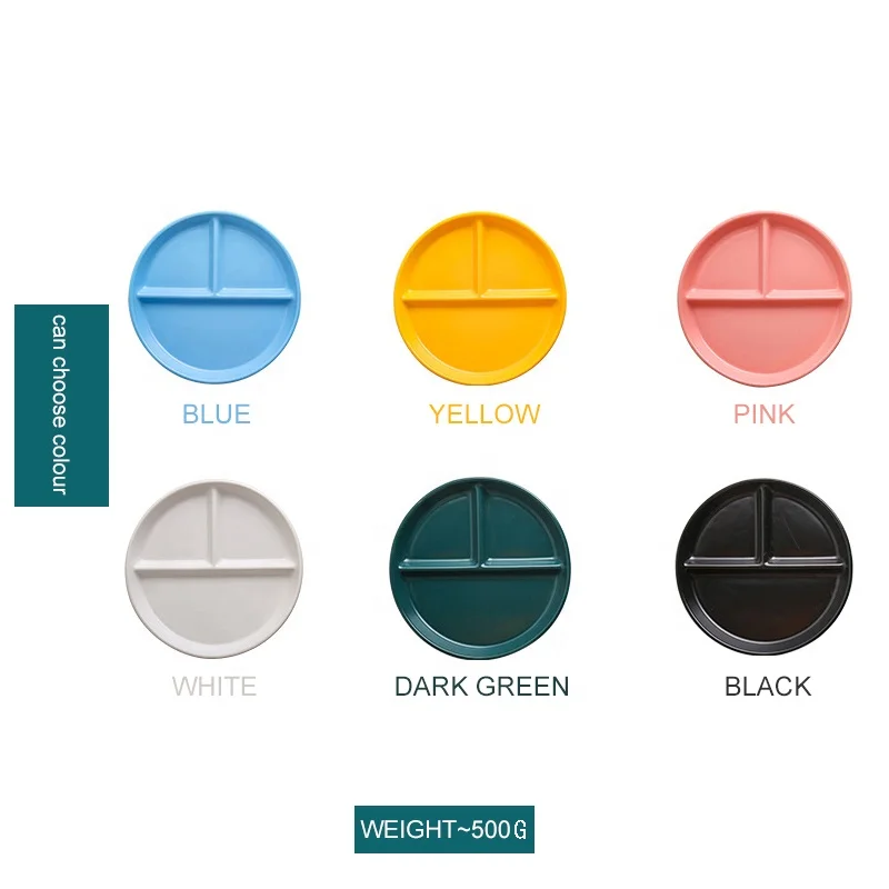 Hot sale restaurant home salad dish kitchen tableware round lunch ceramic divider plate dinner plate