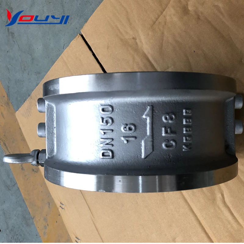 316L CF8M Dual Non Return Wafer  Cast Iron Double Disc Door Wafer Type Dual Plate Check Valve
