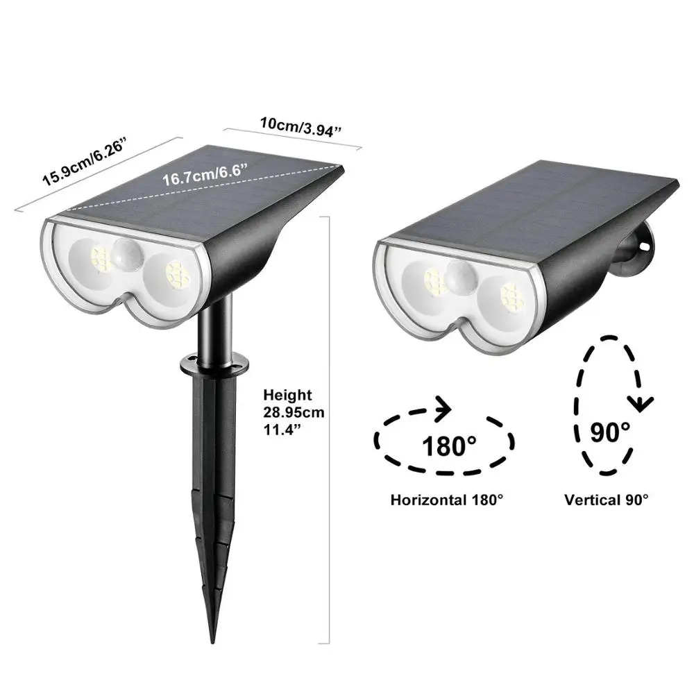 IP67 Waterproof Solar Security Light 16 LED Solar Motion Sensor Light Outdoor Landscape Spotlights Wall Light