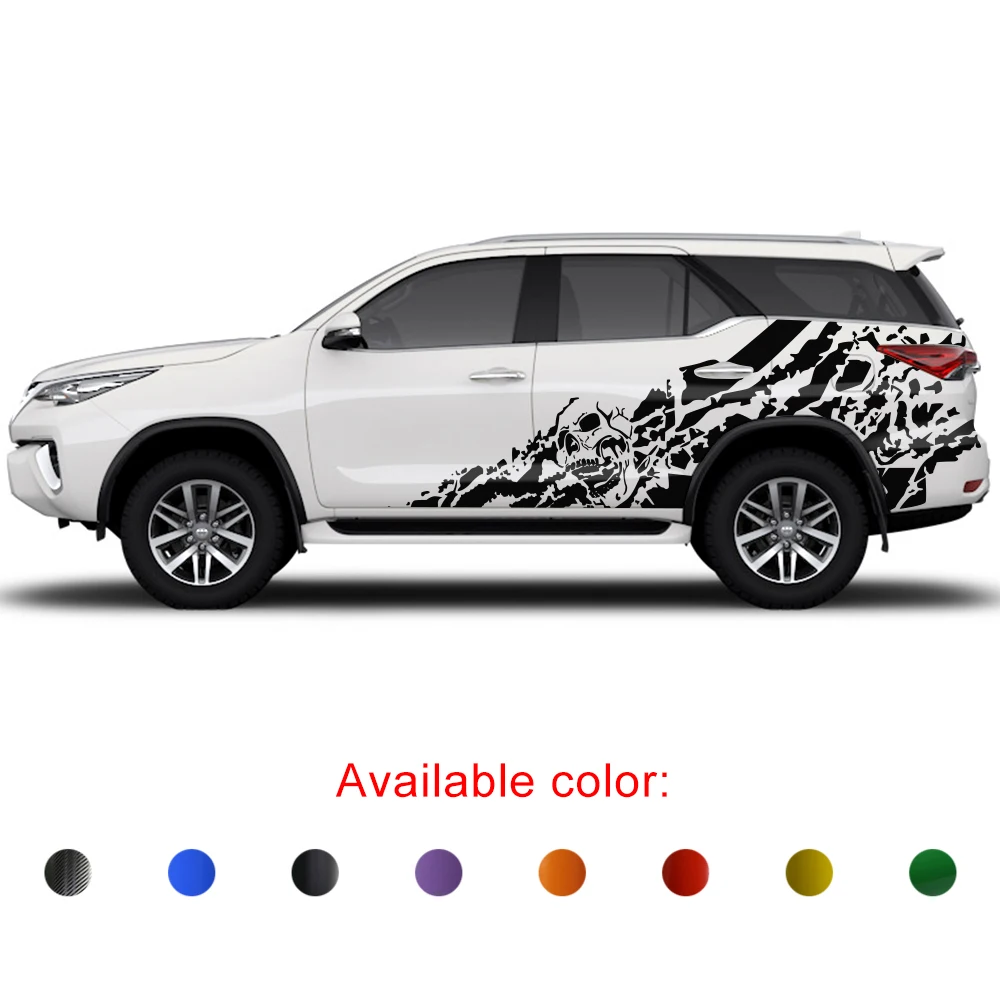 YCSUNZ автомобильные наклейки для Fortuner 2015 2016 2017 2018 2019 боковой корпус грязь череп графические виниловые на заказ SUV